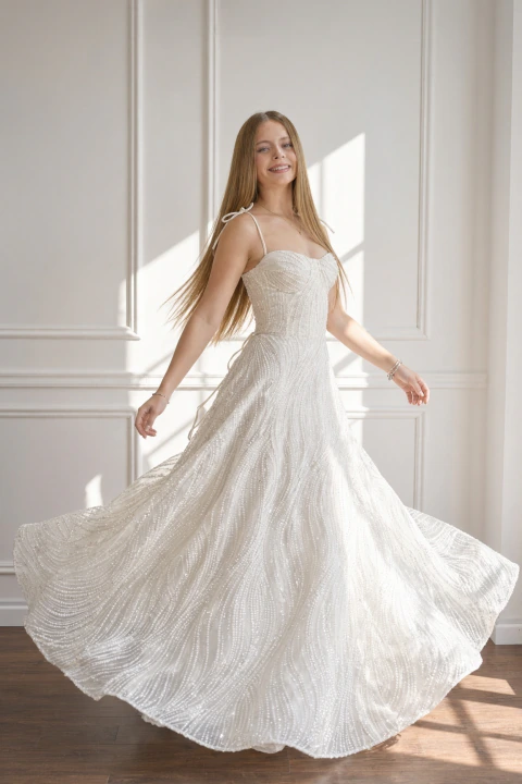 Vestido saamanexpress Brillo Marfil